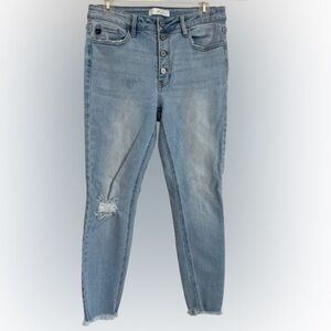 KanCan Distressed light Wash Skinny Jeans Fray Hem Size 29 11